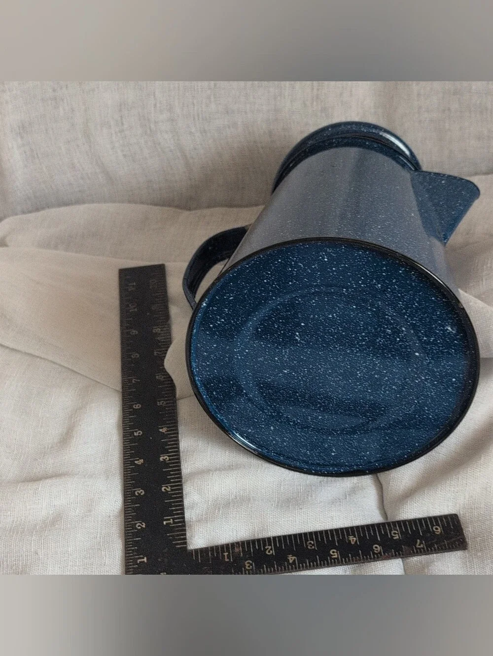 Blue Speckled Enamel Coffee Percolator - Classic Kitchen Pitcher